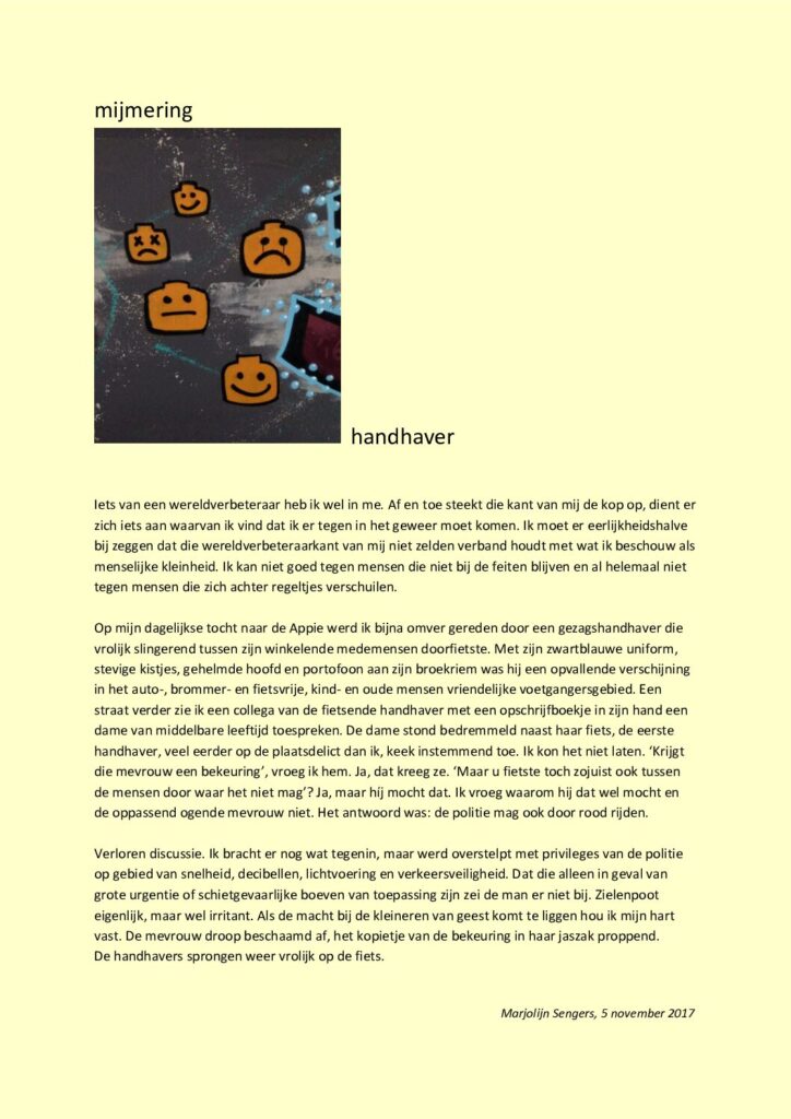 thumbnail of Mijmering 109 Handhaver 05-11-2017