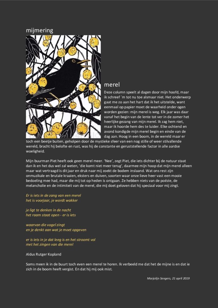 thumbnail of Mijmering 146 Merel 21-04-2019