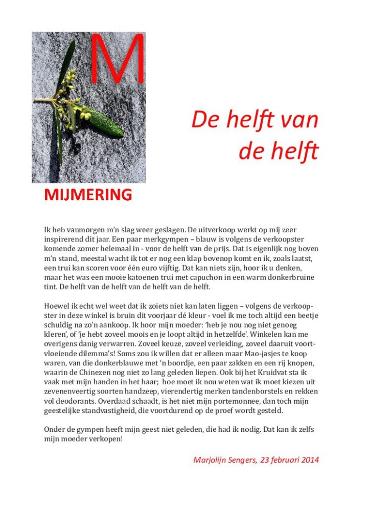 thumbnail of Mijmering 15 De helft van de helft 22-02-2014