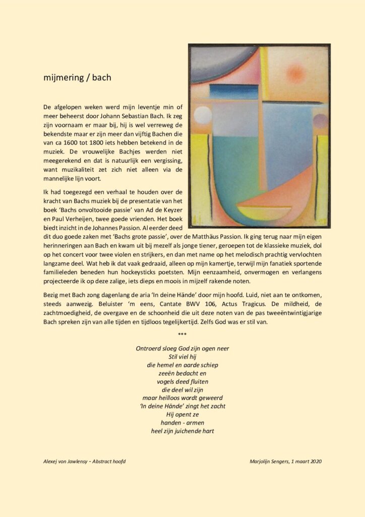 thumbnail of Mijmering 167 Bach 01-03-2020