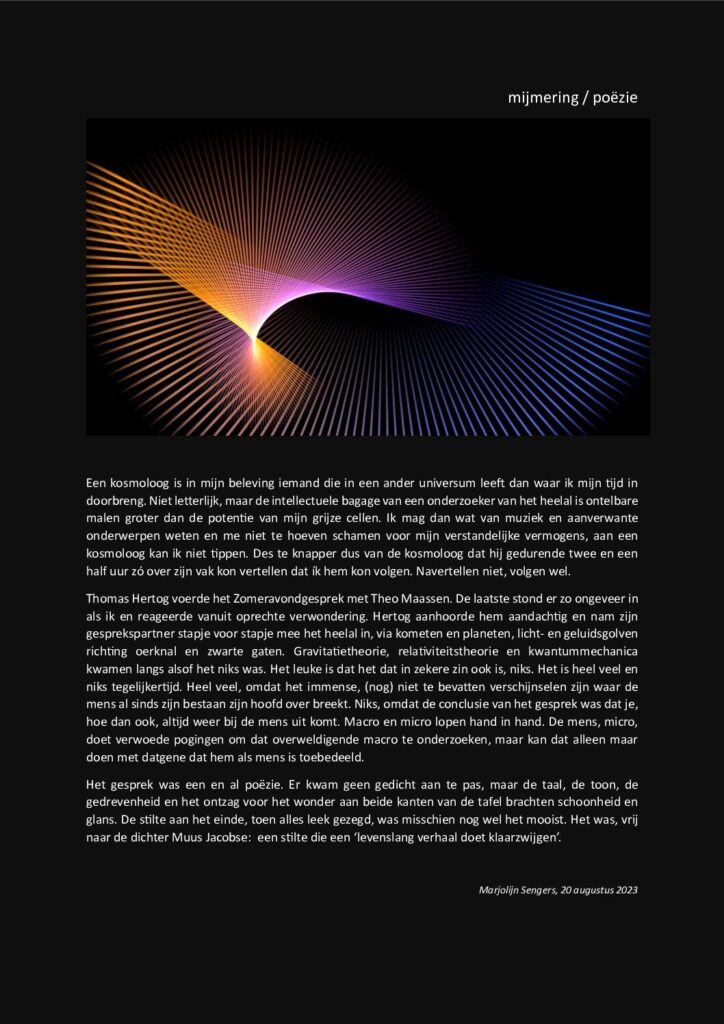 thumbnail of Mijmering 259 Poëzie 20-08-2023