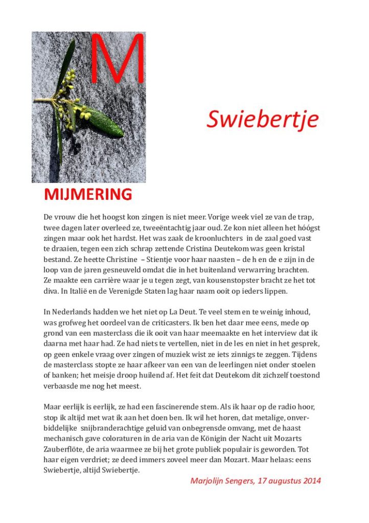 thumbnail of Mijmering 26 Swiebertje 17-08-2014