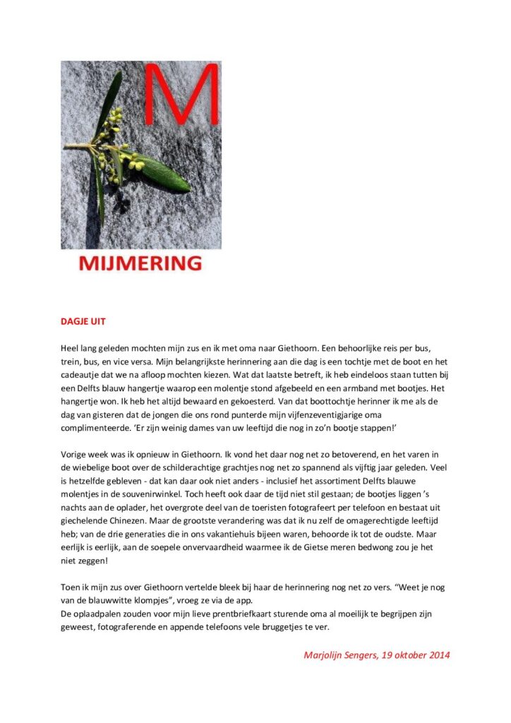 thumbnail of Mijmering 30 Dagje uit 19-10-2014