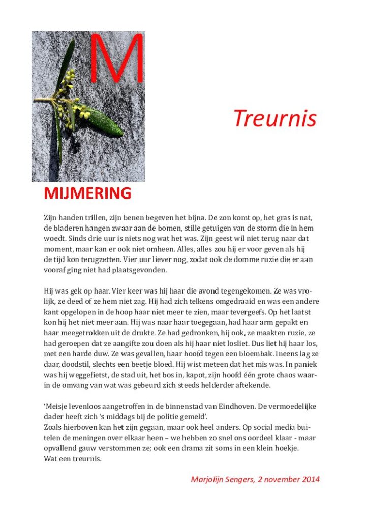 thumbnail of Mijmering 31 Treurnis 02-11-2014