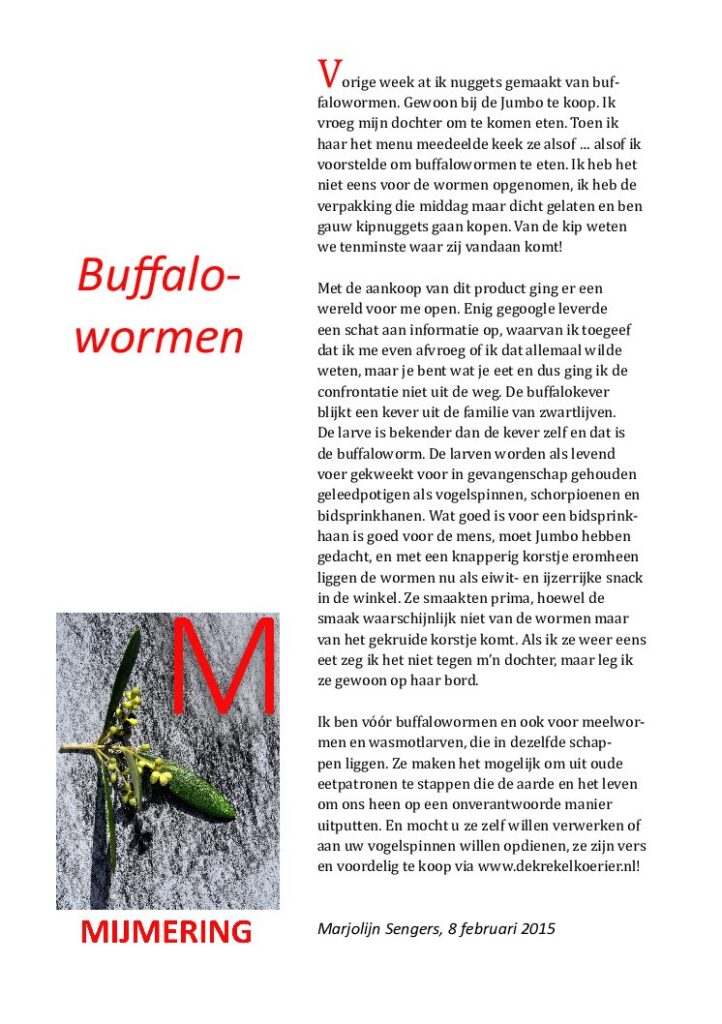 thumbnail of Mijmering 38 Buffalowormen 08-02-2015