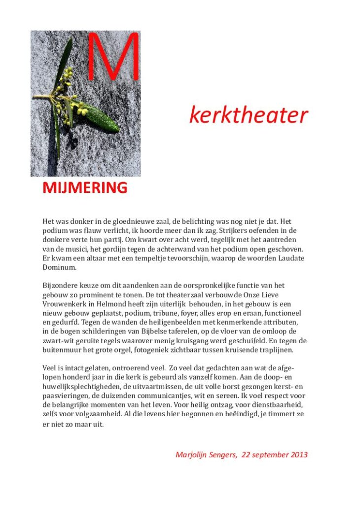 thumbnail of Mijmering 4 Kerktheater 22-09-2013