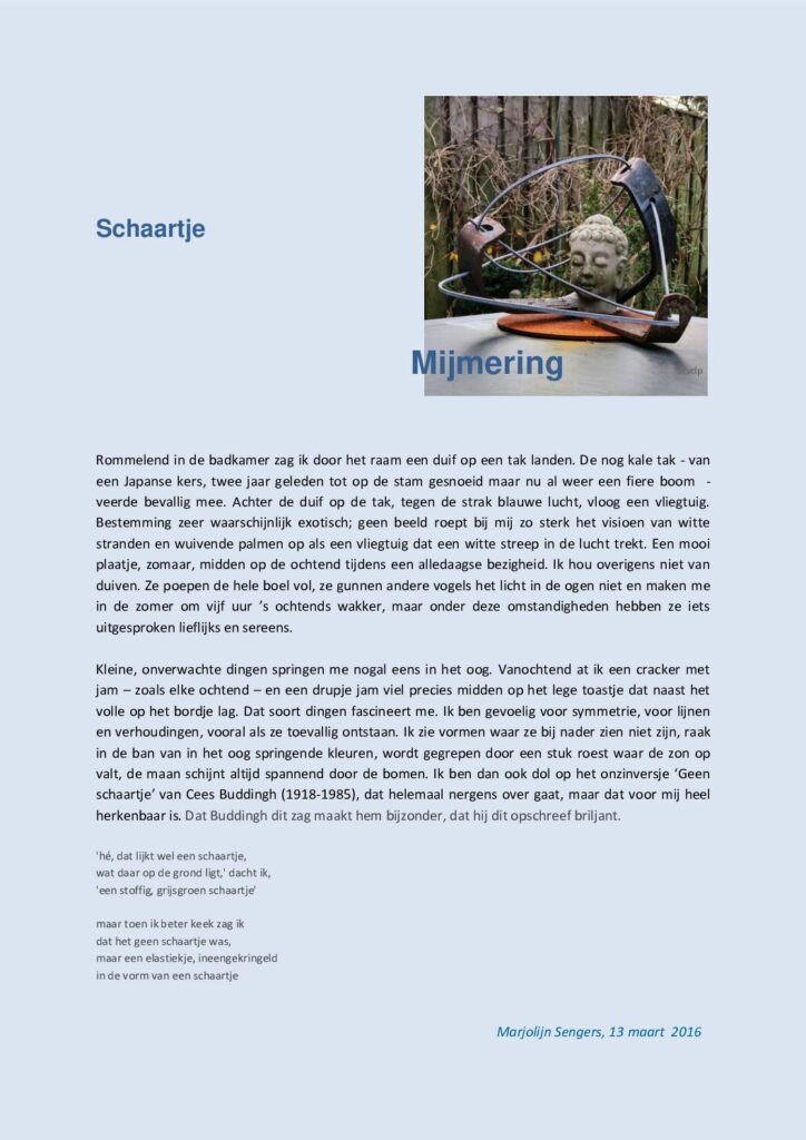 thumbnail of Mijmering 66 Schaartje 13-03-2016