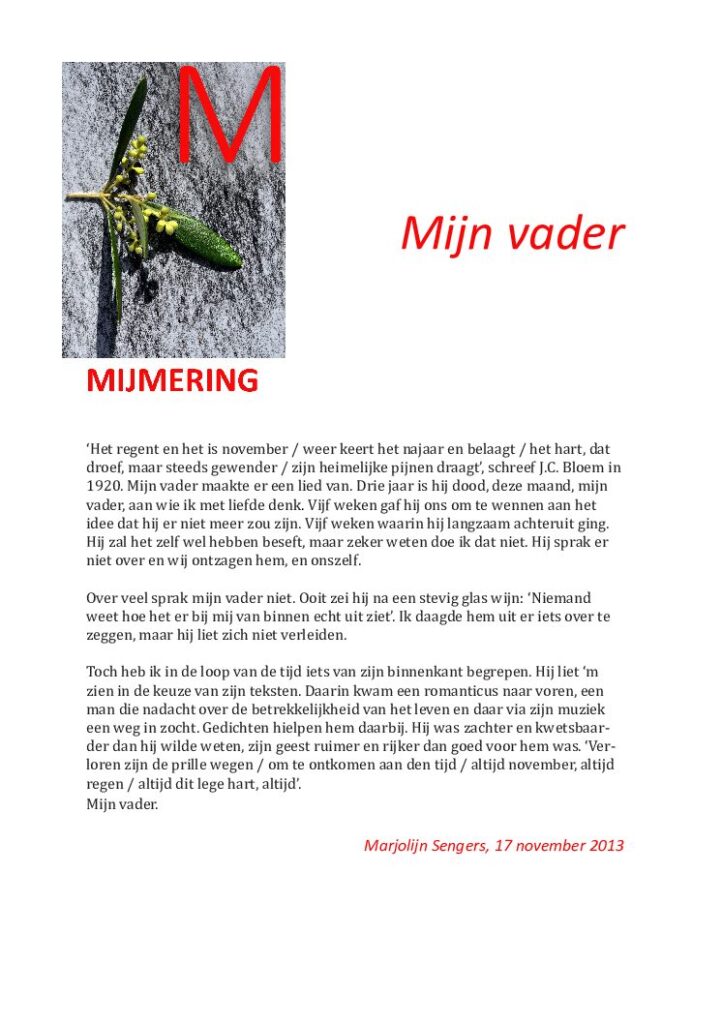 thumbnail of Mijmering 8 Mijn vader 17-11-2013