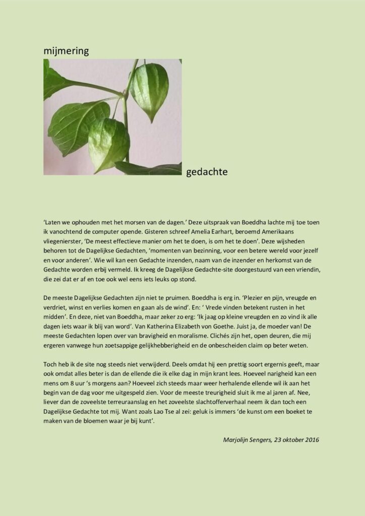 thumbnail of Mijmering 82 Gedachte 23-10-2016