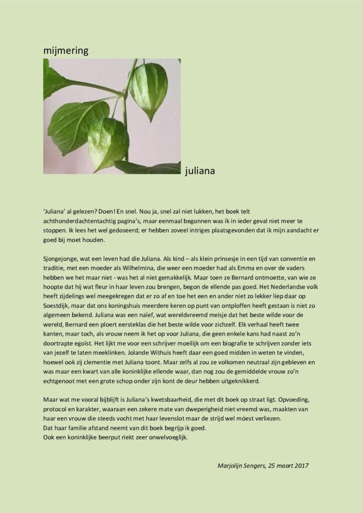 thumbnail of Mijmering 93 Juliana 25-03-2017
