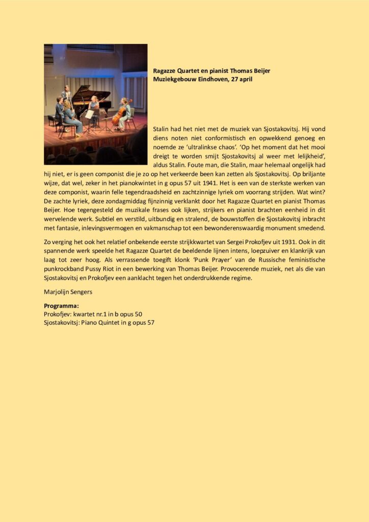 thumbnail of Ragazze Quartet en Thomas Beijer 27-04-2025