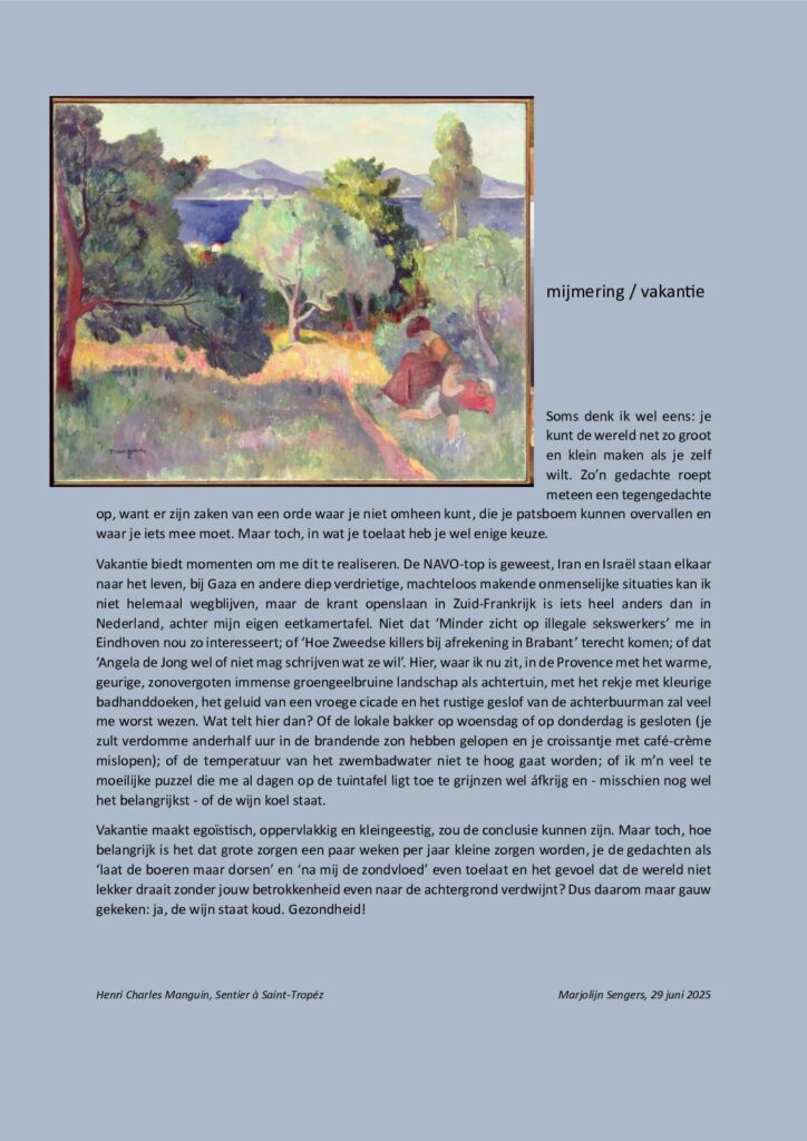 thumbnail of Mijmering 307 Vakantie 29-06-2025