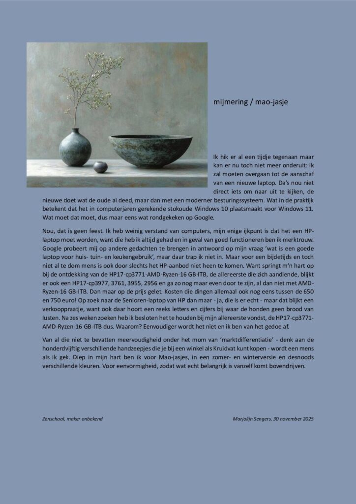 thumbnail of Mijmering 318 Mao-jasje 30-11-2025