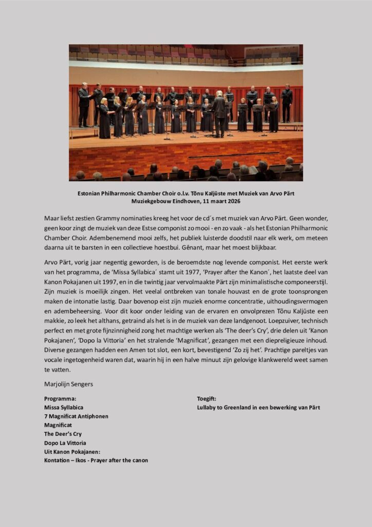 thumbnail of Estonian Cahmber Choir 11-03-2026